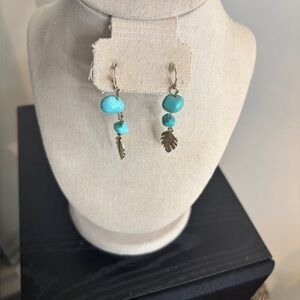 Turquoise with Feathers Earrings